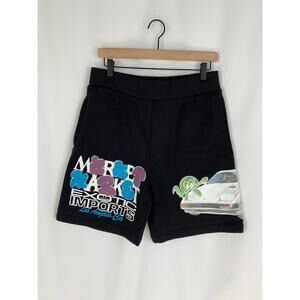 Market Exotic Mens Automobile Sweatshorts Size Medium Black New Car Streetwear